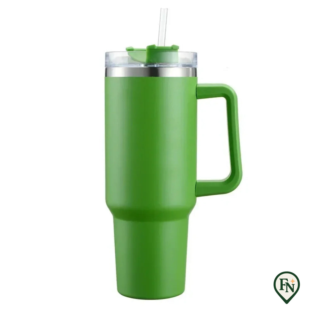 40OZ Stro Isolatie Cup met Handvat Draagbare Auto Roestvrij Staal Koffie Waterfles Grote Capaciteit Reizen BPA Gratis