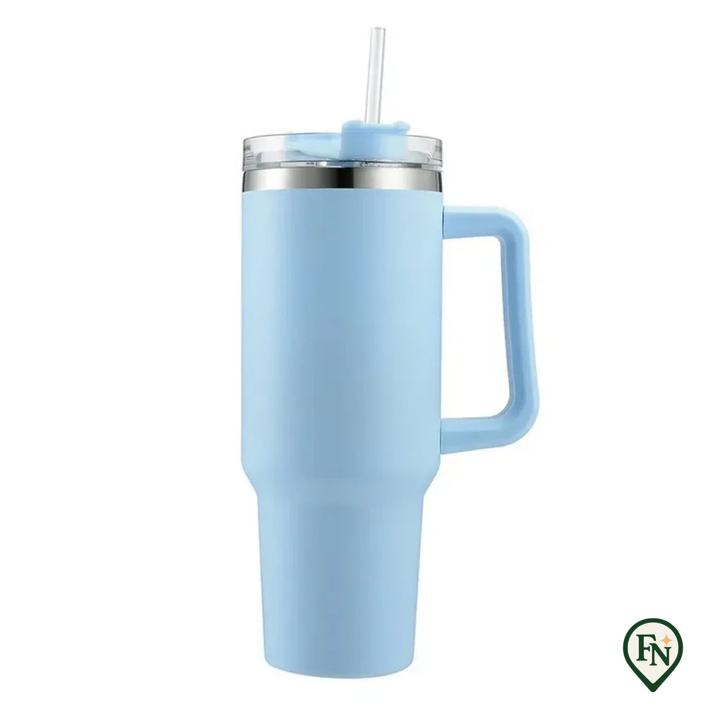 40OZ Stro Isolatie Cup met Handvat Draagbare Auto Roestvrij Staal Koffie Waterfles Grote Capaciteit Reizen BPA Gratis