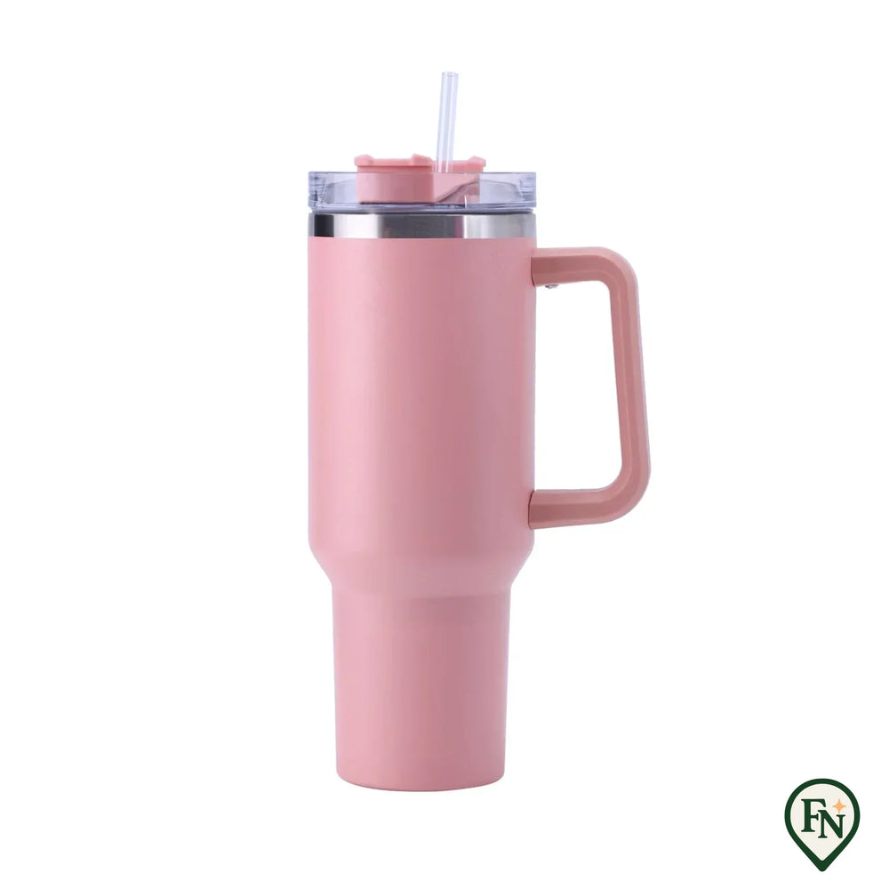 40OZ Stro Isolatie Cup met Handvat Draagbare Auto Roestvrij Staal Koffie Waterfles Grote Capaciteit Reizen BPA Gratis