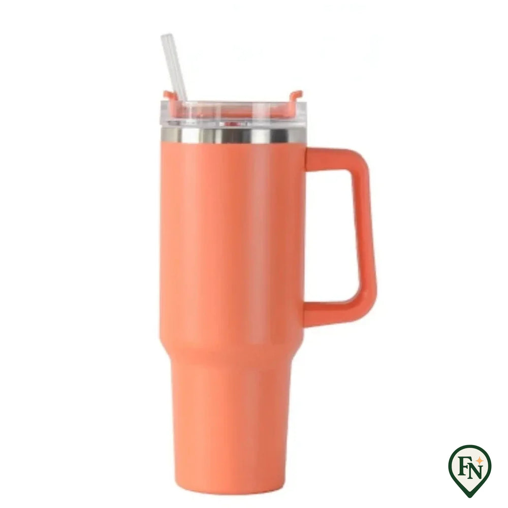 40OZ Stro Isolatie Cup met Handvat Draagbare Auto Roestvrij Staal Koffie Waterfles Grote Capaciteit Reizen BPA Gratis