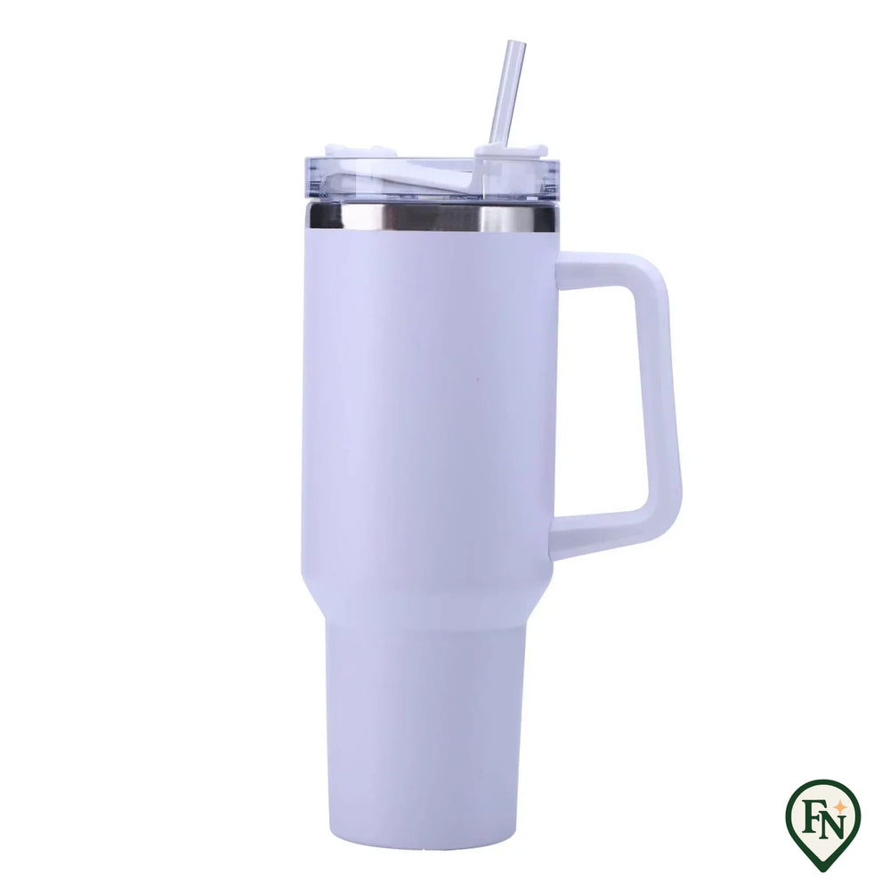 40OZ Stro Isolatie Cup met Handvat Draagbare Auto Roestvrij Staal Koffie Waterfles Grote Capaciteit Reizen BPA Gratis