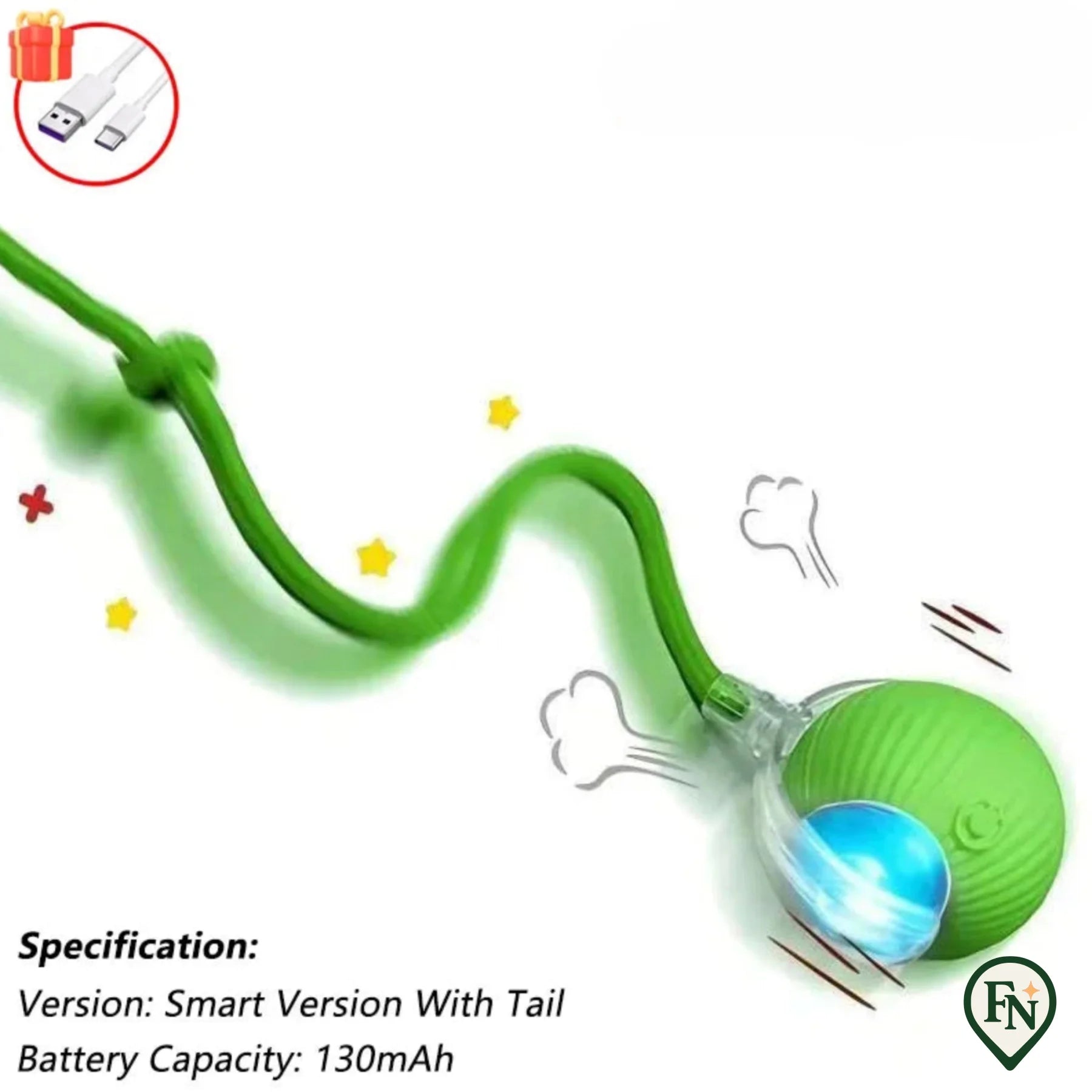 Automatische Pet Toys Groen - Staart