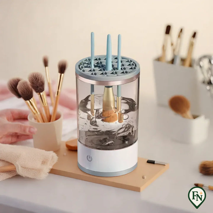 BrushLuxe™ – De Slimme Make-Up Borstelreiniger voor een Stralende Huid