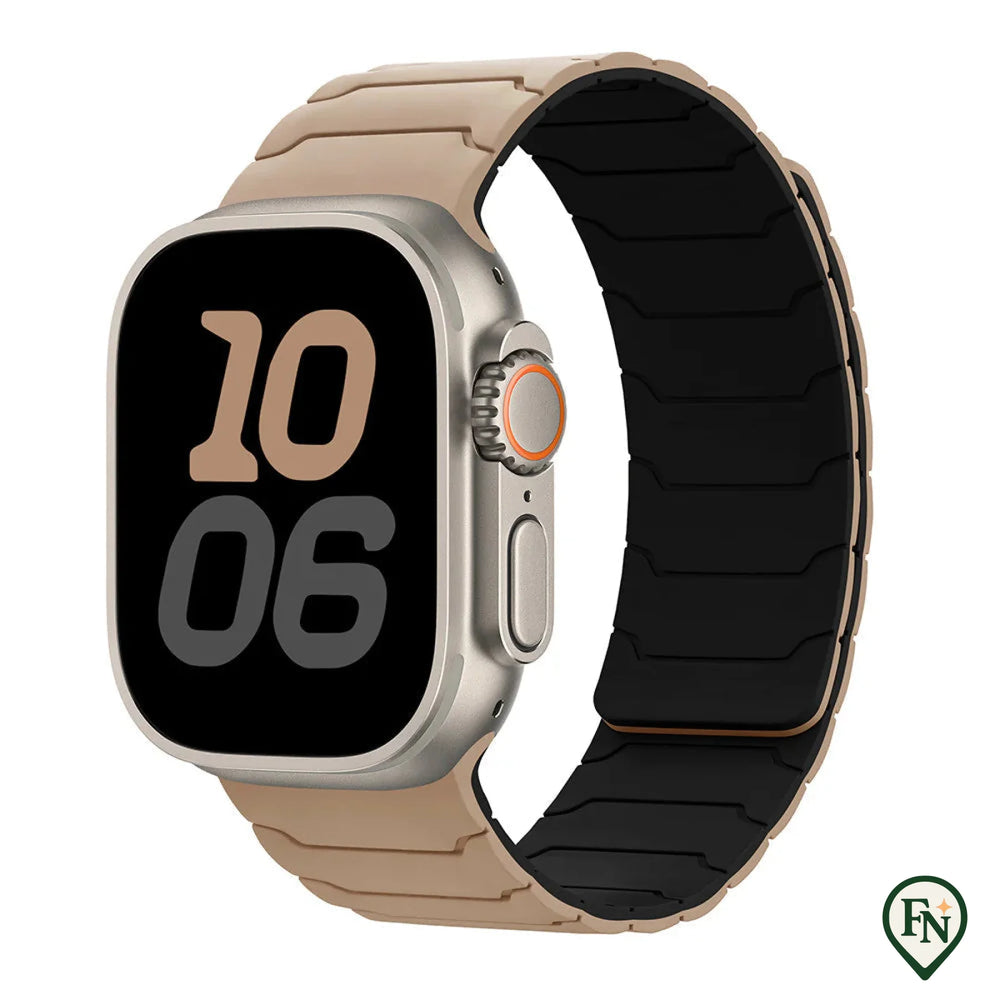 FlexiMag™ Apple – De Magnetische Apple Watch Band met Perfecte Pasvorm Beige / 49mm/46mm/45mm/44mm