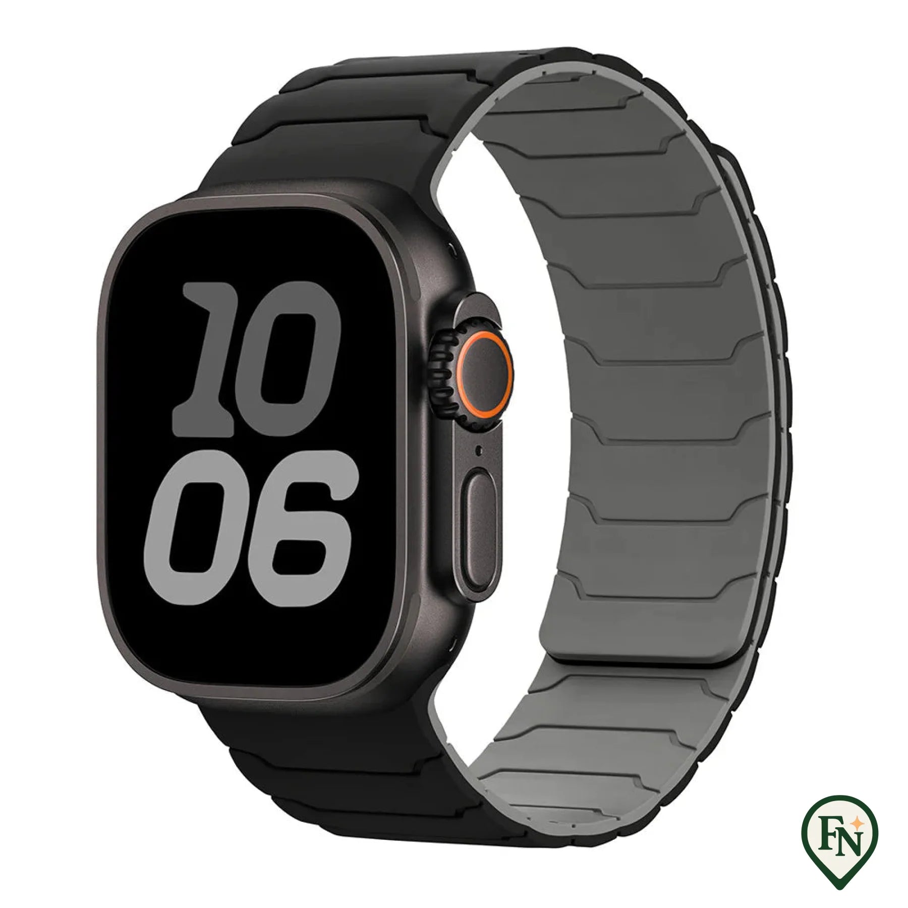 FlexiMag™ Apple – De Magnetische Apple Watch Band met Perfecte Pasvorm Zwart Grijs / 49mm/46mm/45mm/44mm