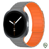 FlexiMag™ Samsung – Stijlvolle Magnetische Band voor Galaxy Watch Grijs Oranje / Galaxy Watch8 40mm/44mm