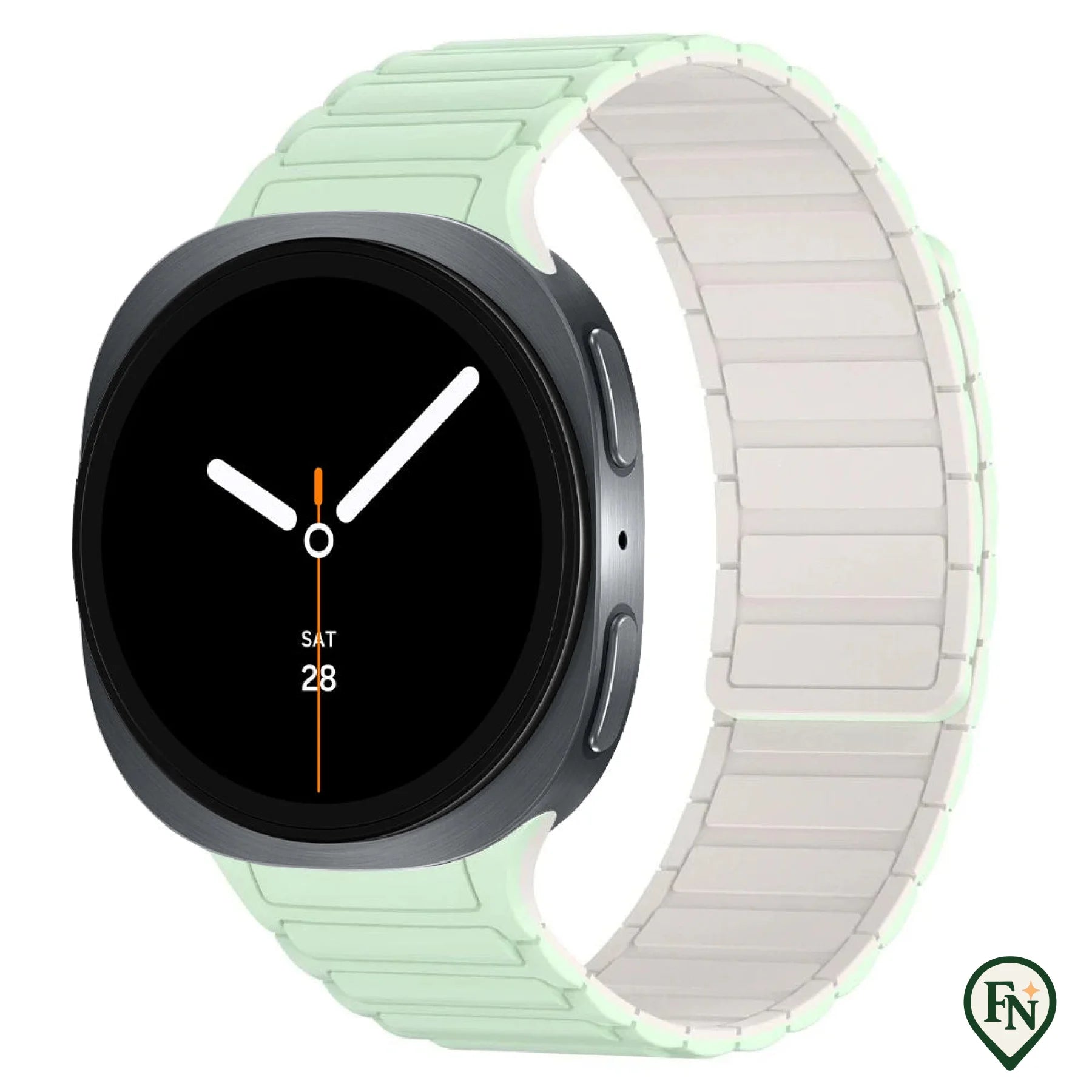 FlexiMag™ Samsung – Stijlvolle Magnetische Band voor Galaxy Watch Groen Wit / Galaxy Watch8 40mm/44mm