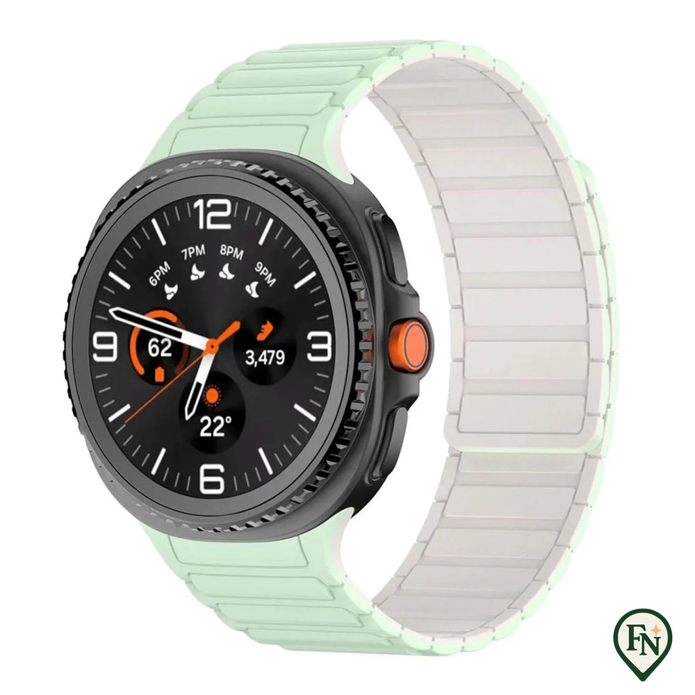 FlexiMag™ Samsung – Stijlvolle Magnetische Band voor Galaxy Watch Groen Wit / Galaxy Watch8 Classic 46mm