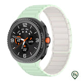 FlexiMag™ Samsung – Stijlvolle Magnetische Band voor Galaxy Watch Groen Wit / Galaxy Watch8 Classic 46mm