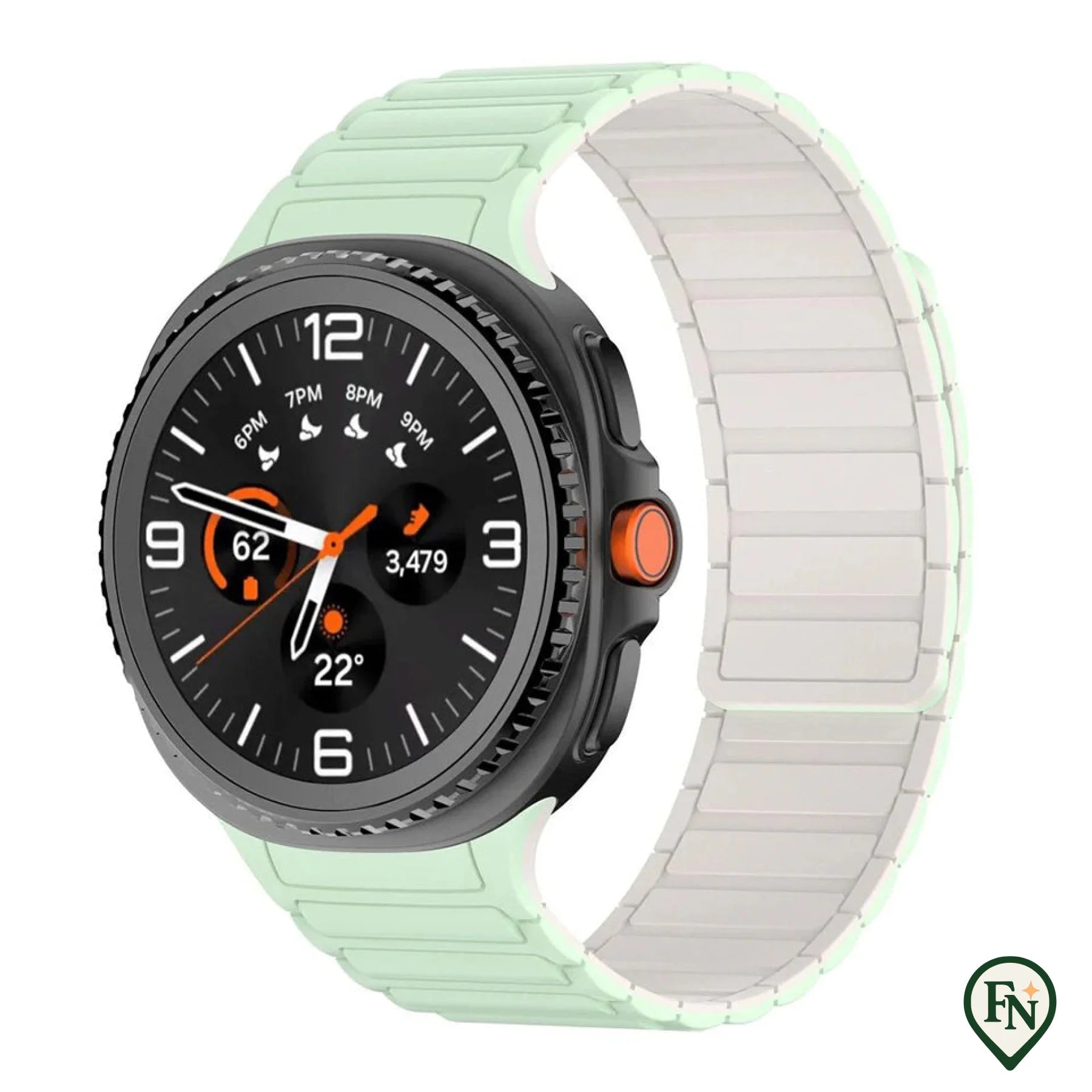 FlexiMag™ Samsung – Stijlvolle Magnetische Band voor Galaxy Watch Groen Wit / Galaxy Watch8 Classic 46mm