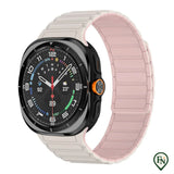 FlexiMag™ Samsung – Stijlvolle Magnetische Band voor Galaxy Watch Wit Roze / Galaxy Watch Ultra 47mm