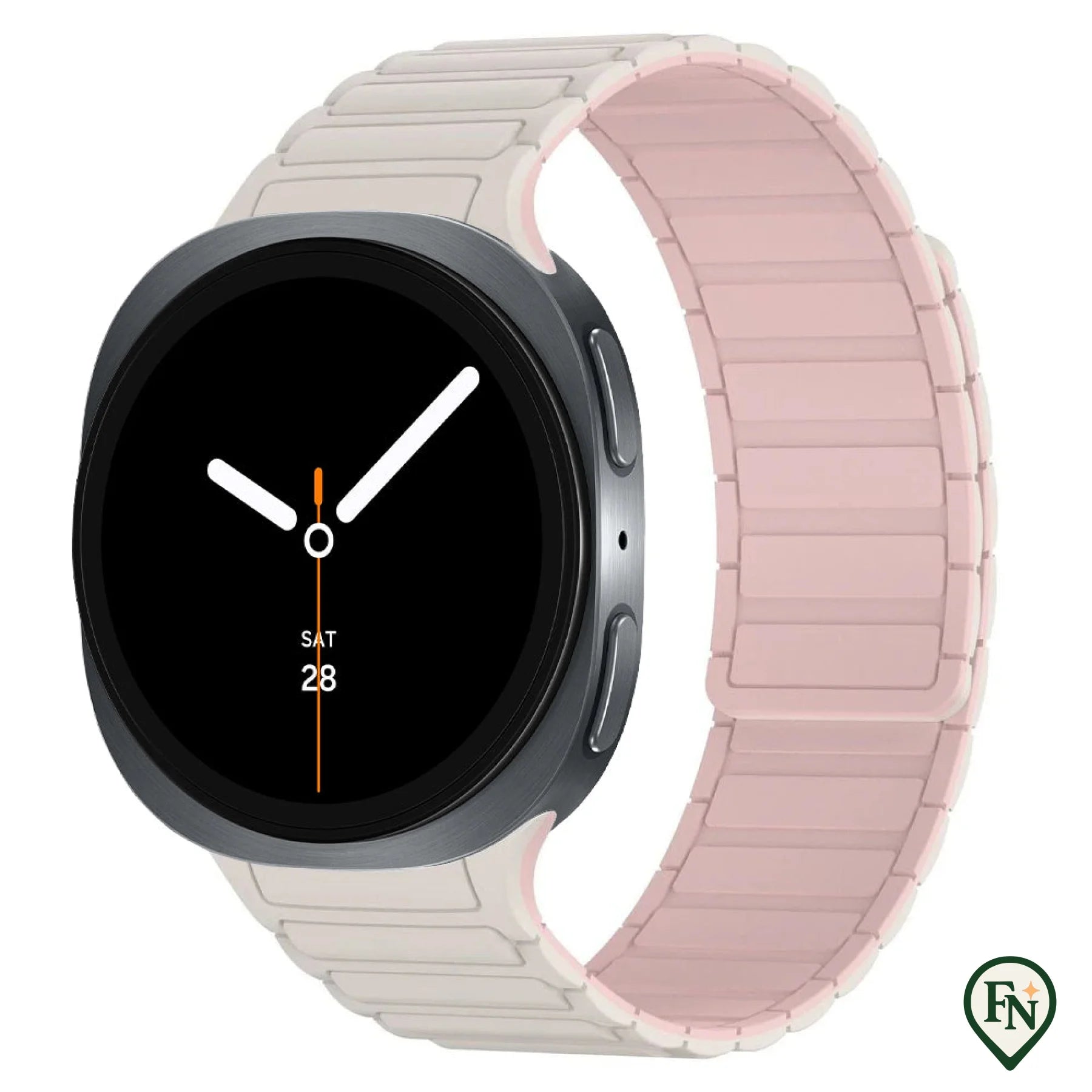 FlexiMag™ Samsung – Stijlvolle Magnetische Band voor Galaxy Watch Wit Roze / Galaxy Watch8 40mm/44mm