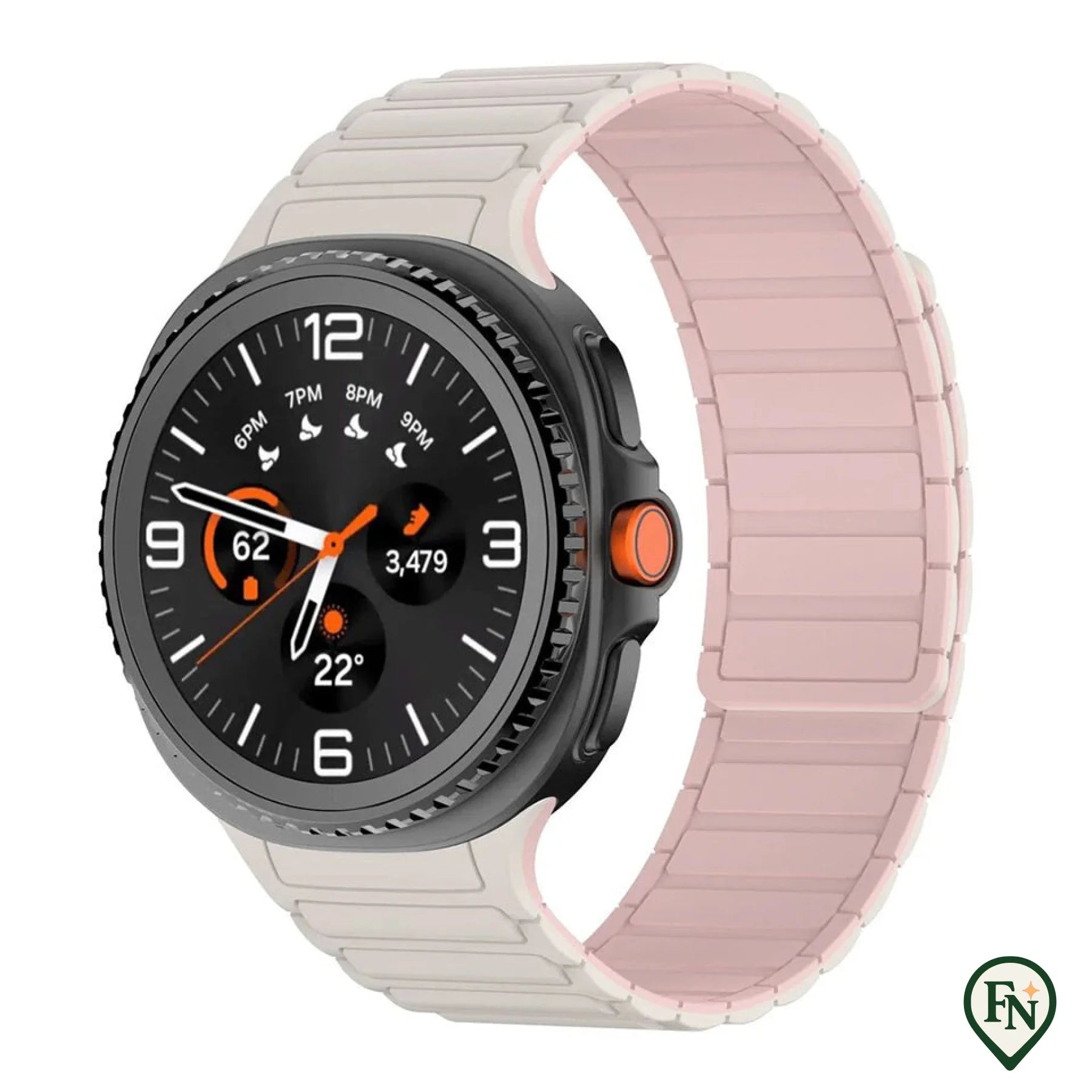FlexiMag™ Samsung – Stijlvolle Magnetische Band voor Galaxy Watch Wit Roze / Galaxy Watch8 Classic 46mm