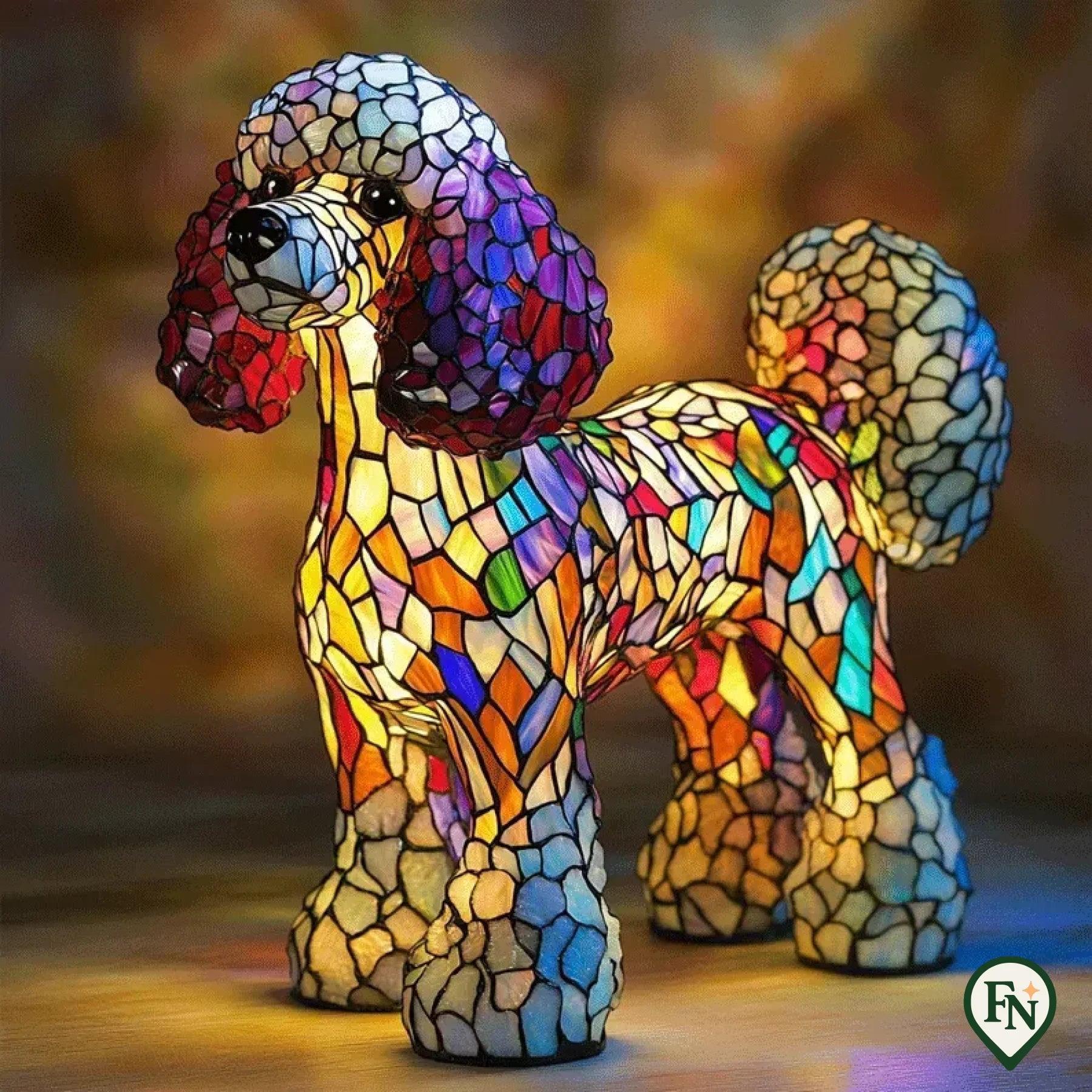 Glass Glow Dog Poedel