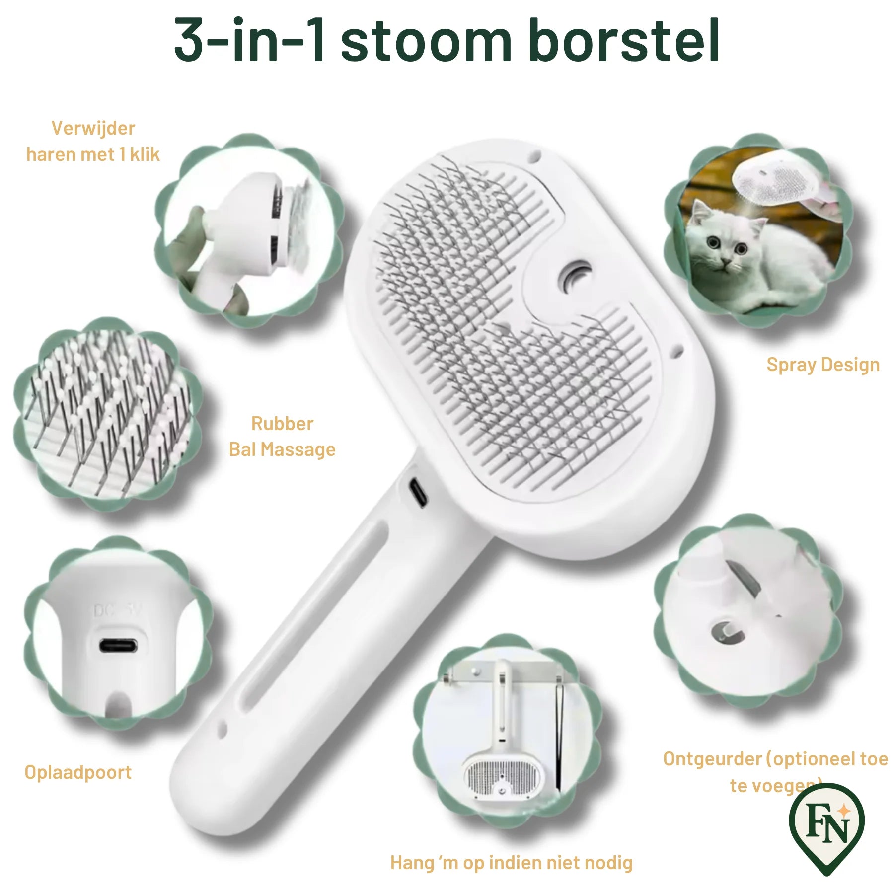 Huisdier Stoom-Borstel