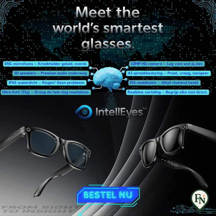 IntellEyes™ - Slimme AI-Bril met Camera Spraak & Vertaling
