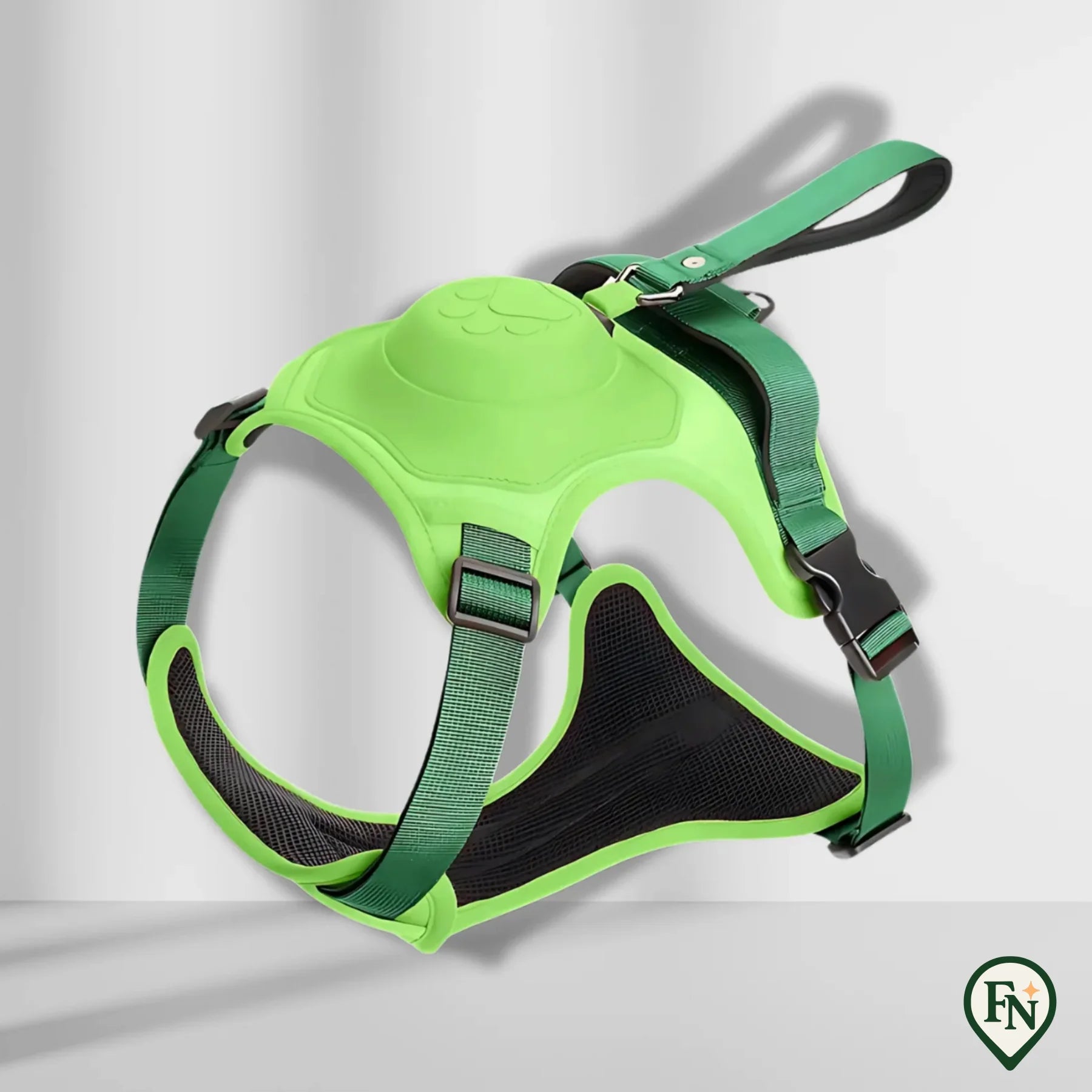 LeashGo™ – Harnas en Lijn in Eén voor Direct Wandelgemak Groen / M - (5-13 Kg)