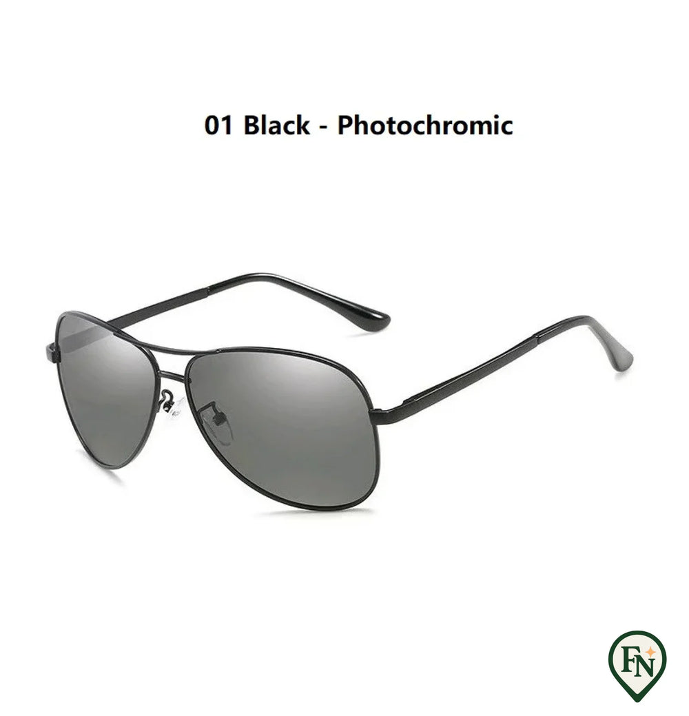 Luxe Gepolariseerde Piloten Zonnebril 7750(Black-Photochro