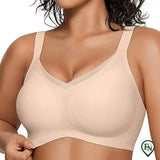 Draadloze Soft Comfort Beha met V-Hals Jelly Strip Beige / S (70B-D / 75A)
