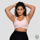 Draadloze Soft Comfort Beha met V-Hals Jelly Strip Roze / S (70B-D / 75A)