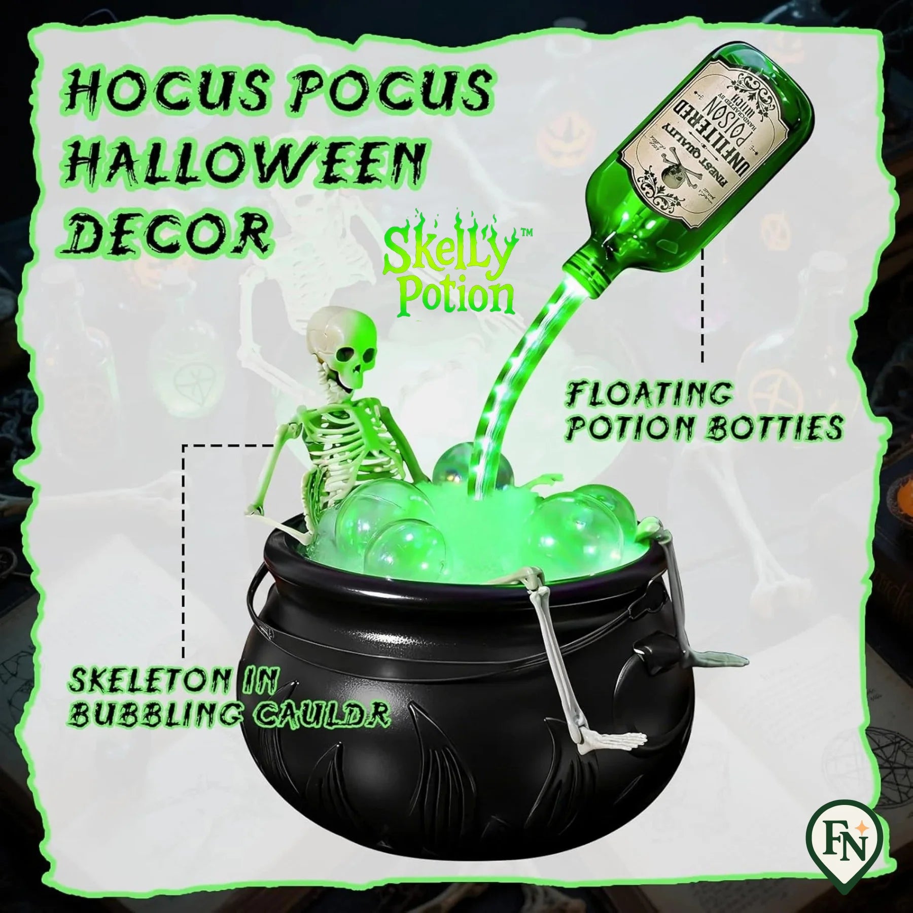 SkellyPotion™ Skeleton Cauldron – Laat Halloween Bruisen van Magie