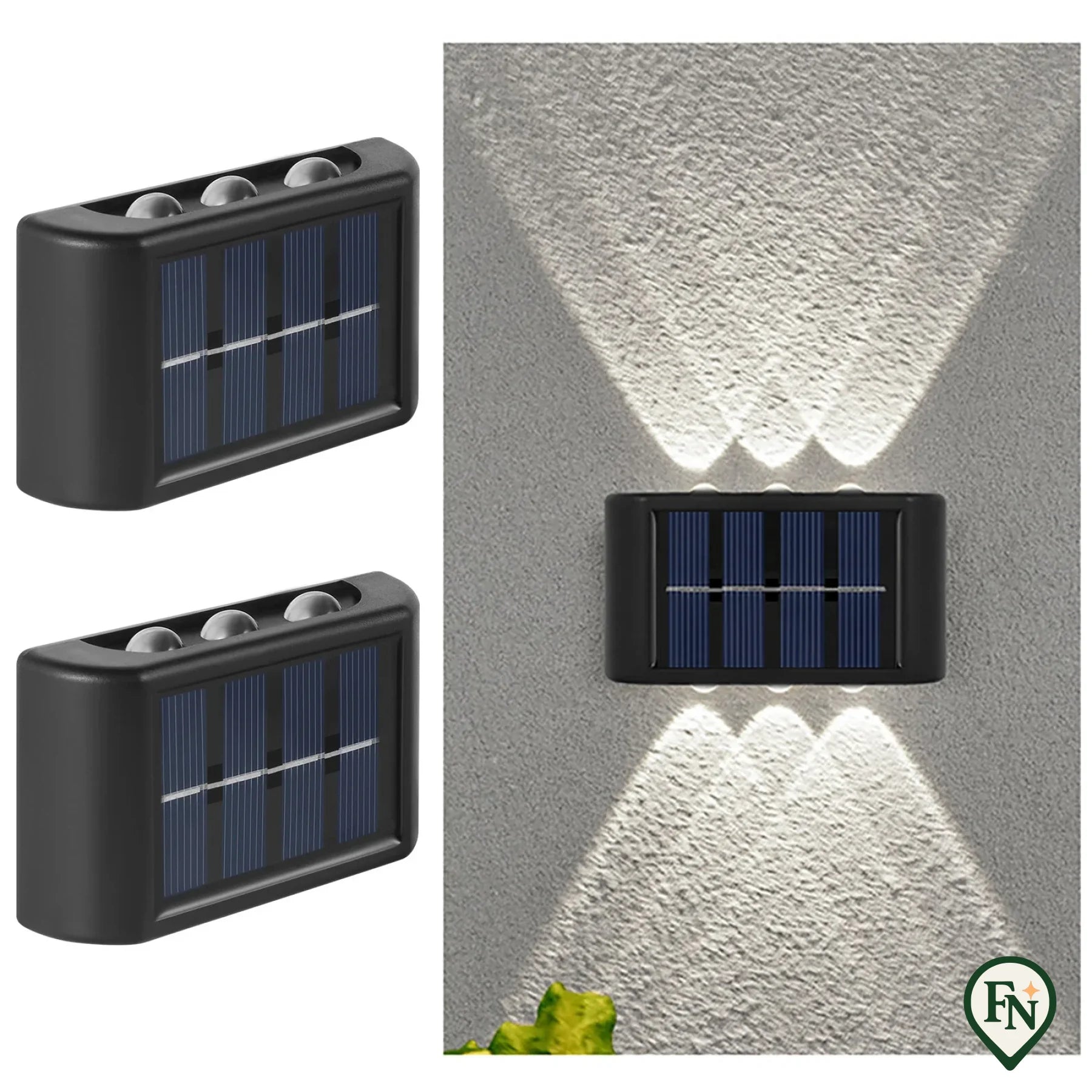 LED-licht op zonne-energie waterdichte wandlamp voor buiten schemering tot zonsopgang hek verlichting voor zomer tuin