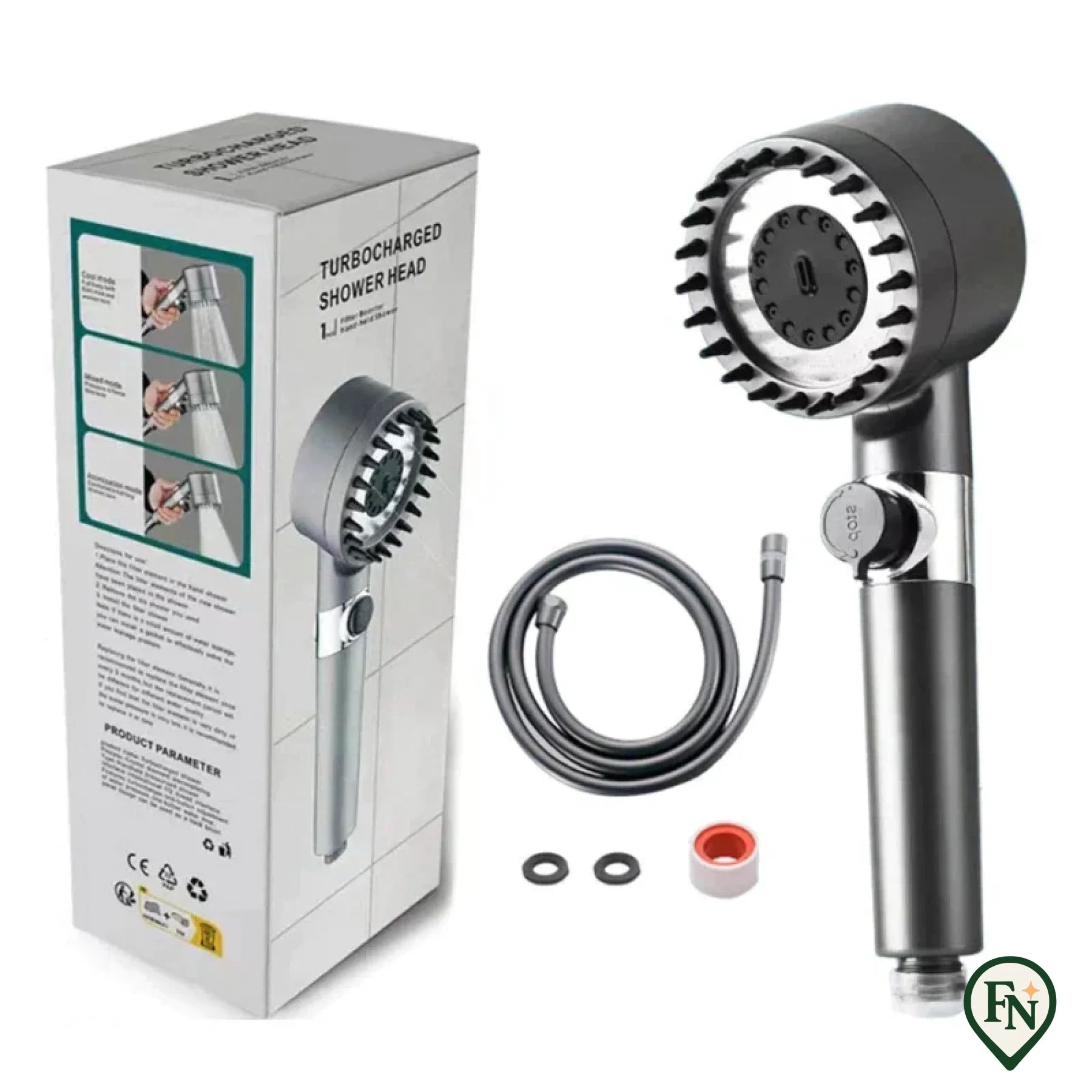 SpaFlow™ - Douchekop voor stoom rust & luxe Douchekop: +EXTRA Doucheslang