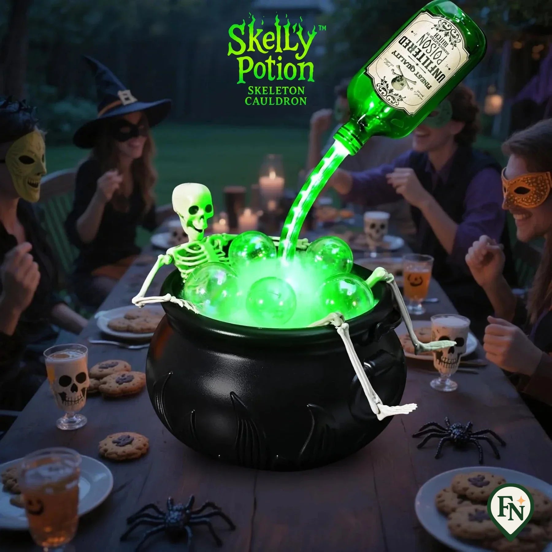 SkellyPotion™ Skeleton Cauldron – Laat Halloween Bruisen van Magie