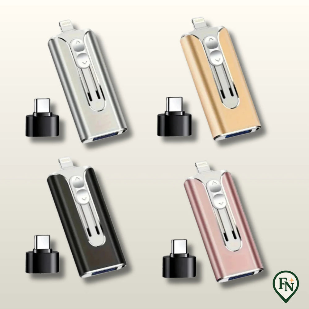 Vaultix™ - Multi 4‑In‑1 USB-Flashdrive
