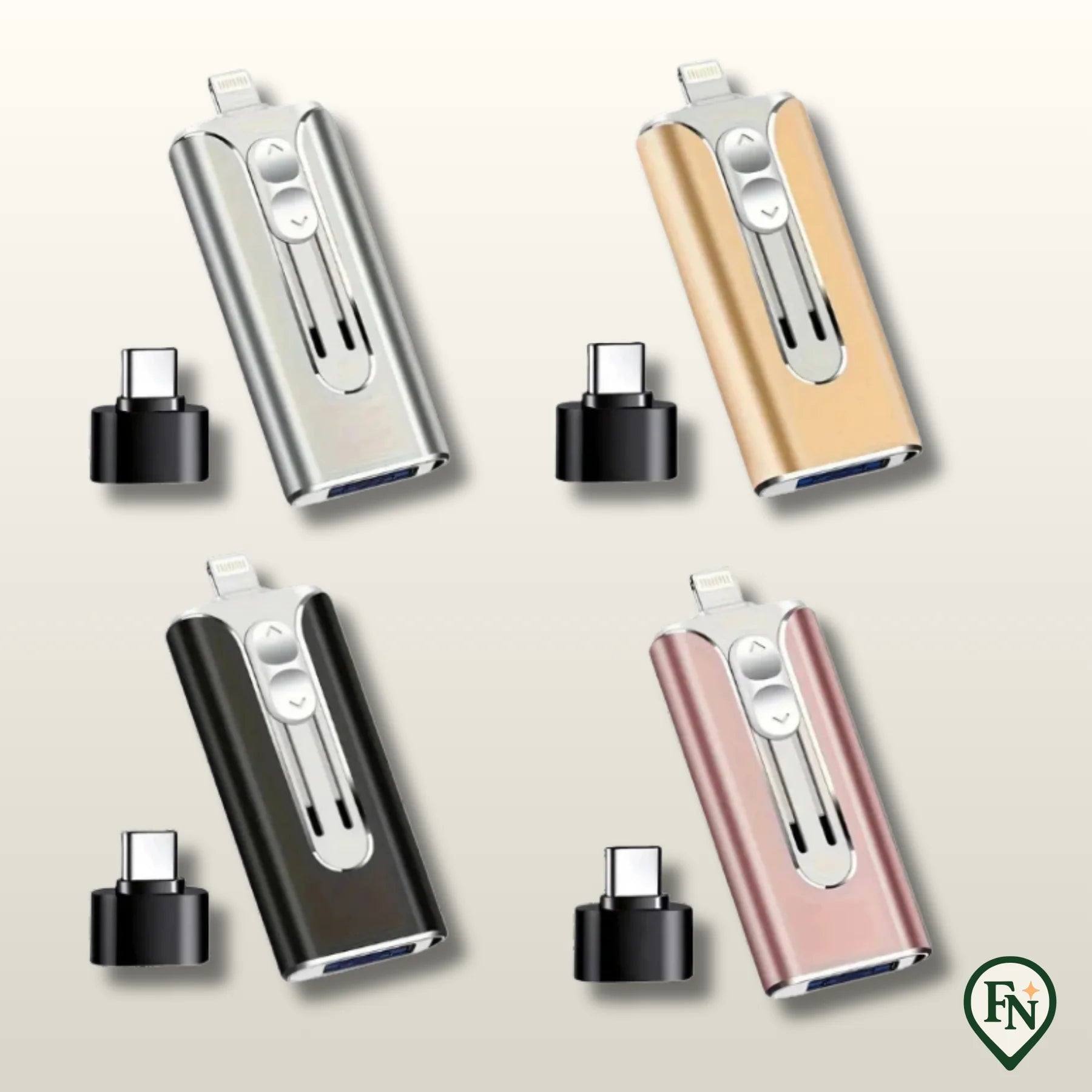 Vaultix™ - Multi 4‑In‑1 USB-Flashdrive