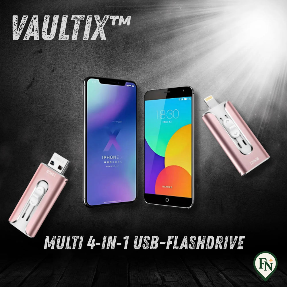 Vaultix™ - Multi 4‑In‑1 USB-Flashdrive