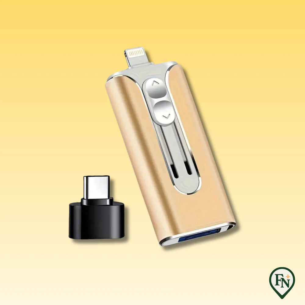 Vaultix™ - Multi 4‑In‑1 USB-Flashdrive Goud / 32GB