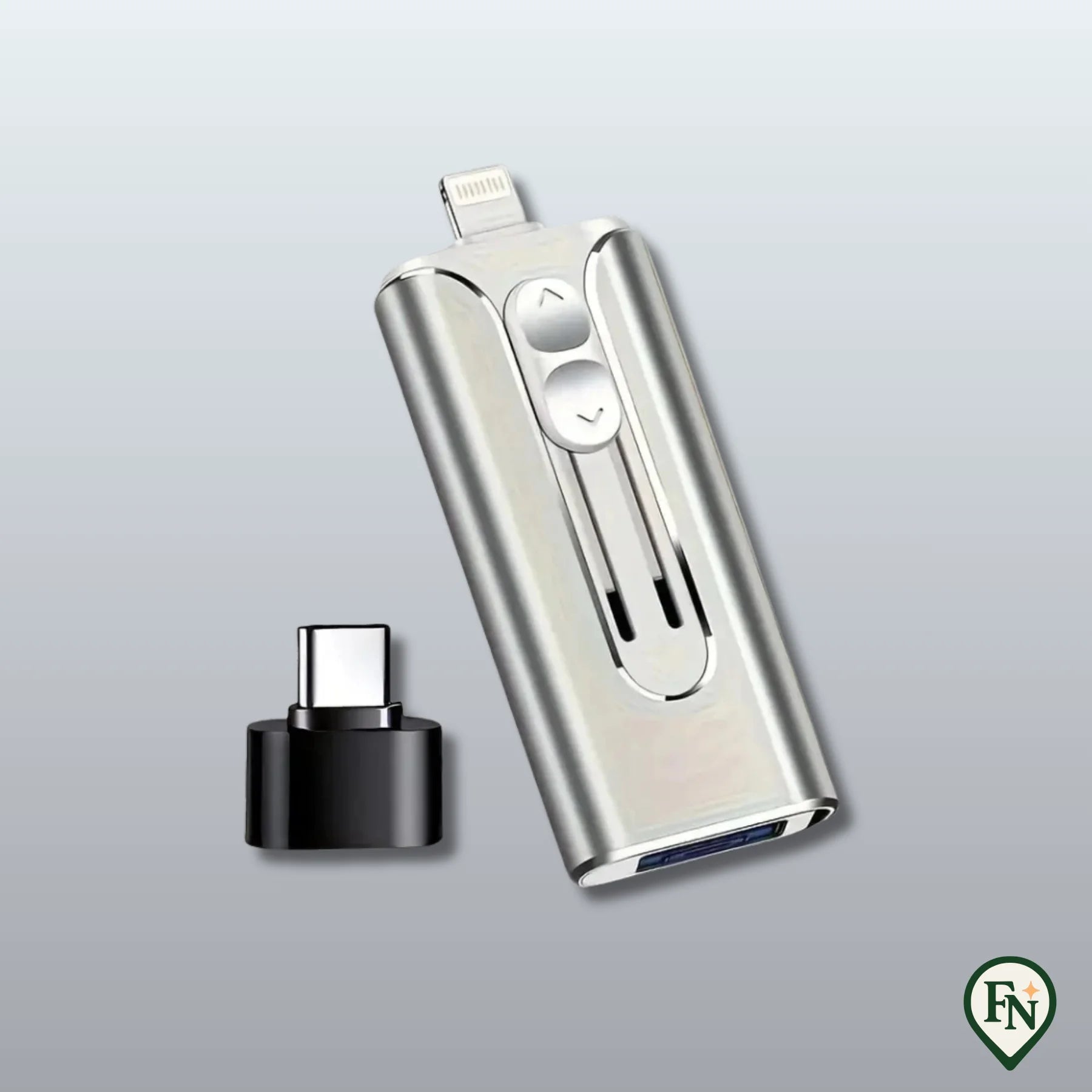 Vaultix™ - Multi 4‑In‑1 USB-Flashdrive Zilver / 32GB