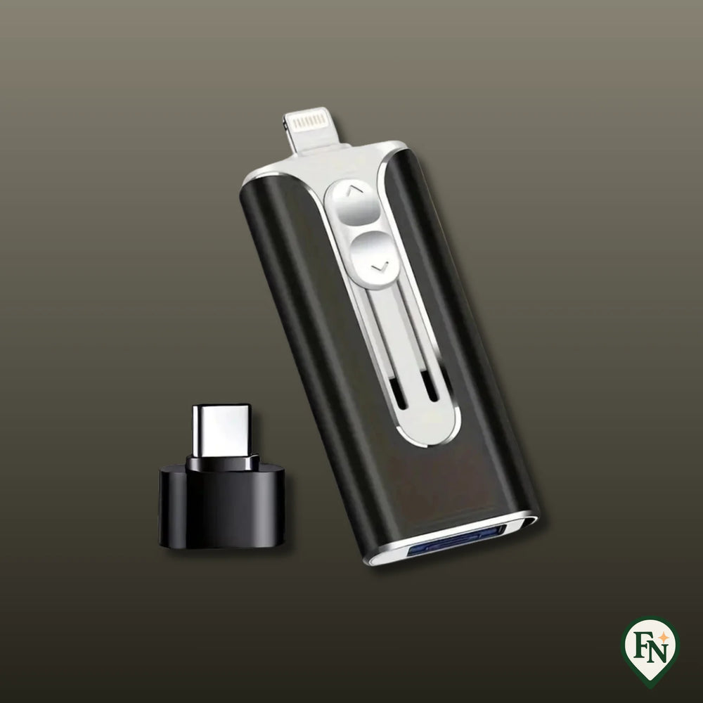 Vaultix™ - Multi 4‑In‑1 USB-Flashdrive Zwart / 32GB