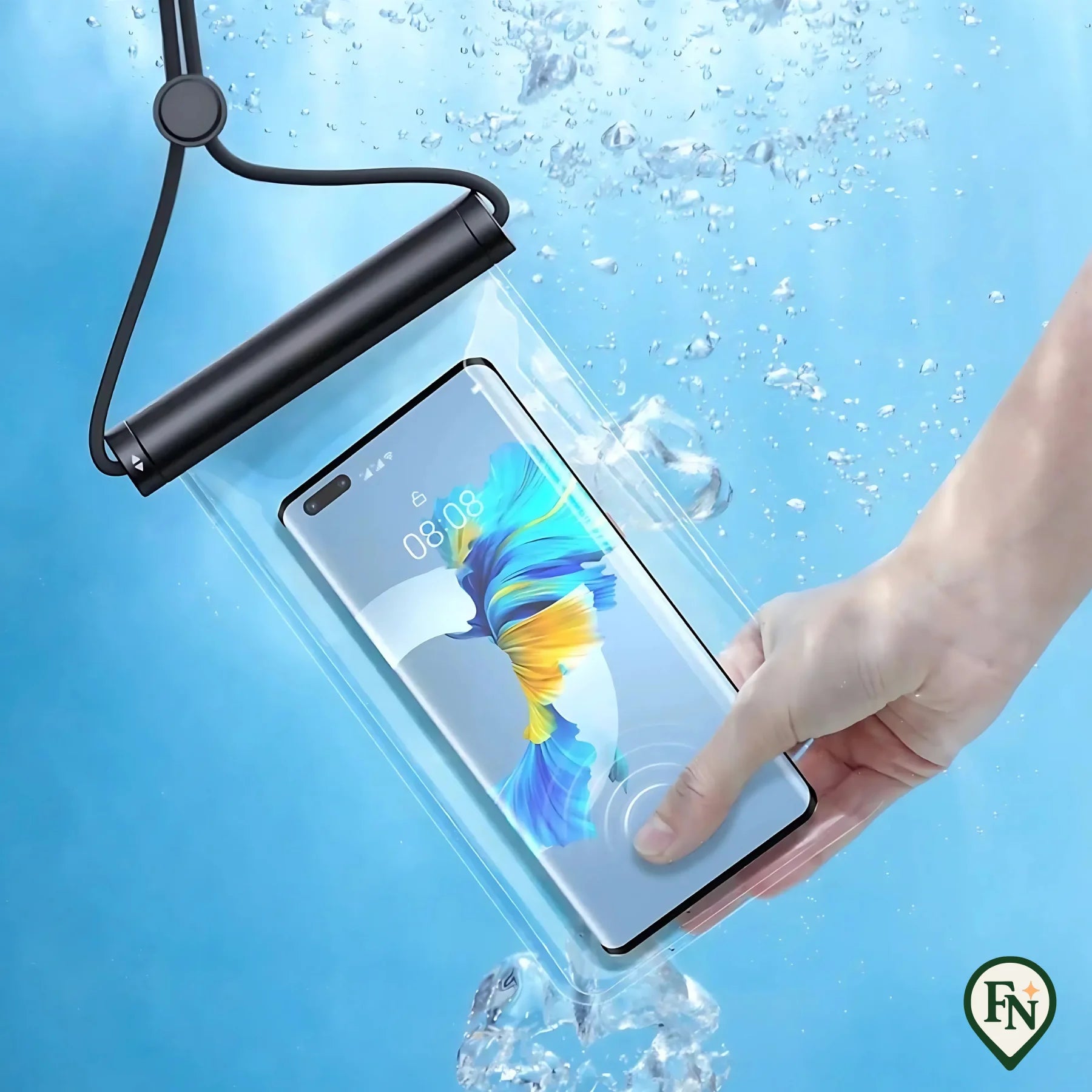 Waterdichte Telefoonhoes Zwart / 7,2 inch